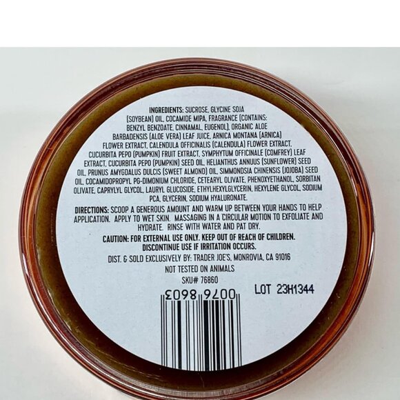 Trader Joe's Pumpkin Body Scrub  with Exfoliating Brown Sugar . 8 oz. NEW 2 pack - Picture 5 of 5